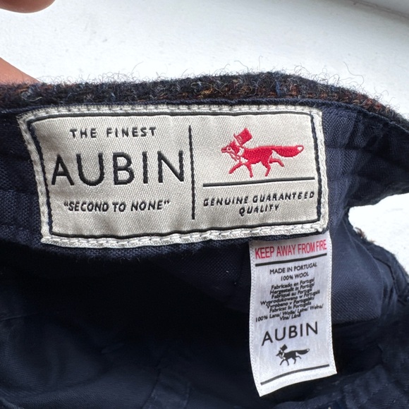 AUBIN 100% Irish Wool Men's tweed Cap with Red Logo - Picture 5 of 7